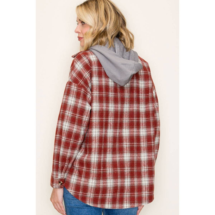 Twofer French Terry Plaid Jacket