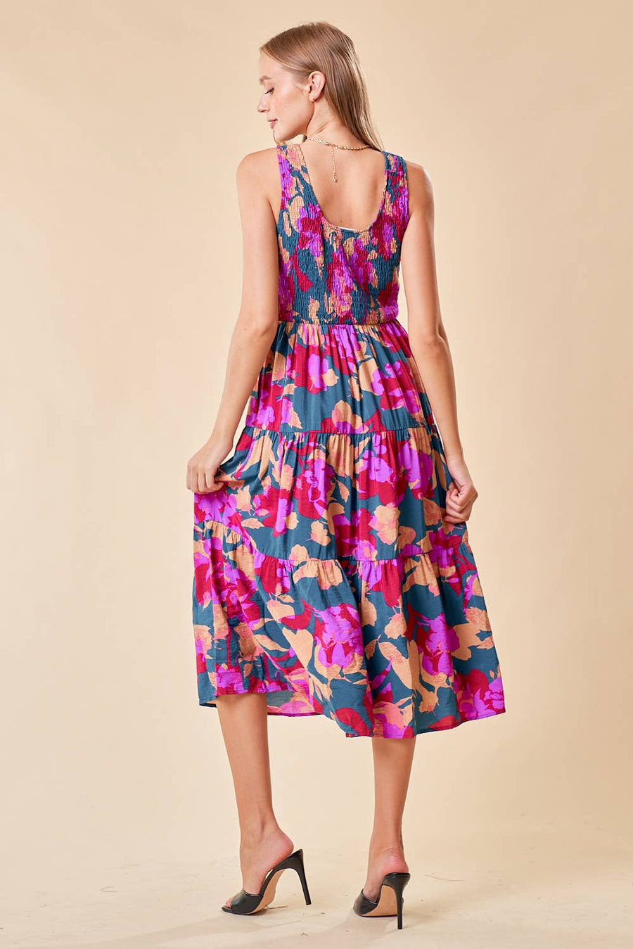 Floral Smocked Midi Dress