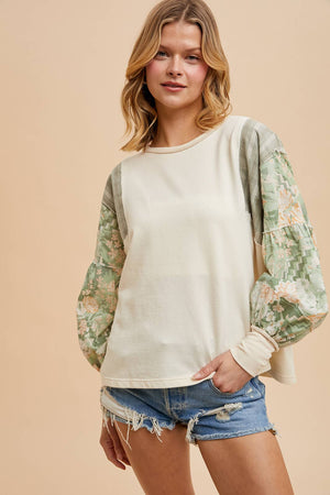 French Terry Spliced Top