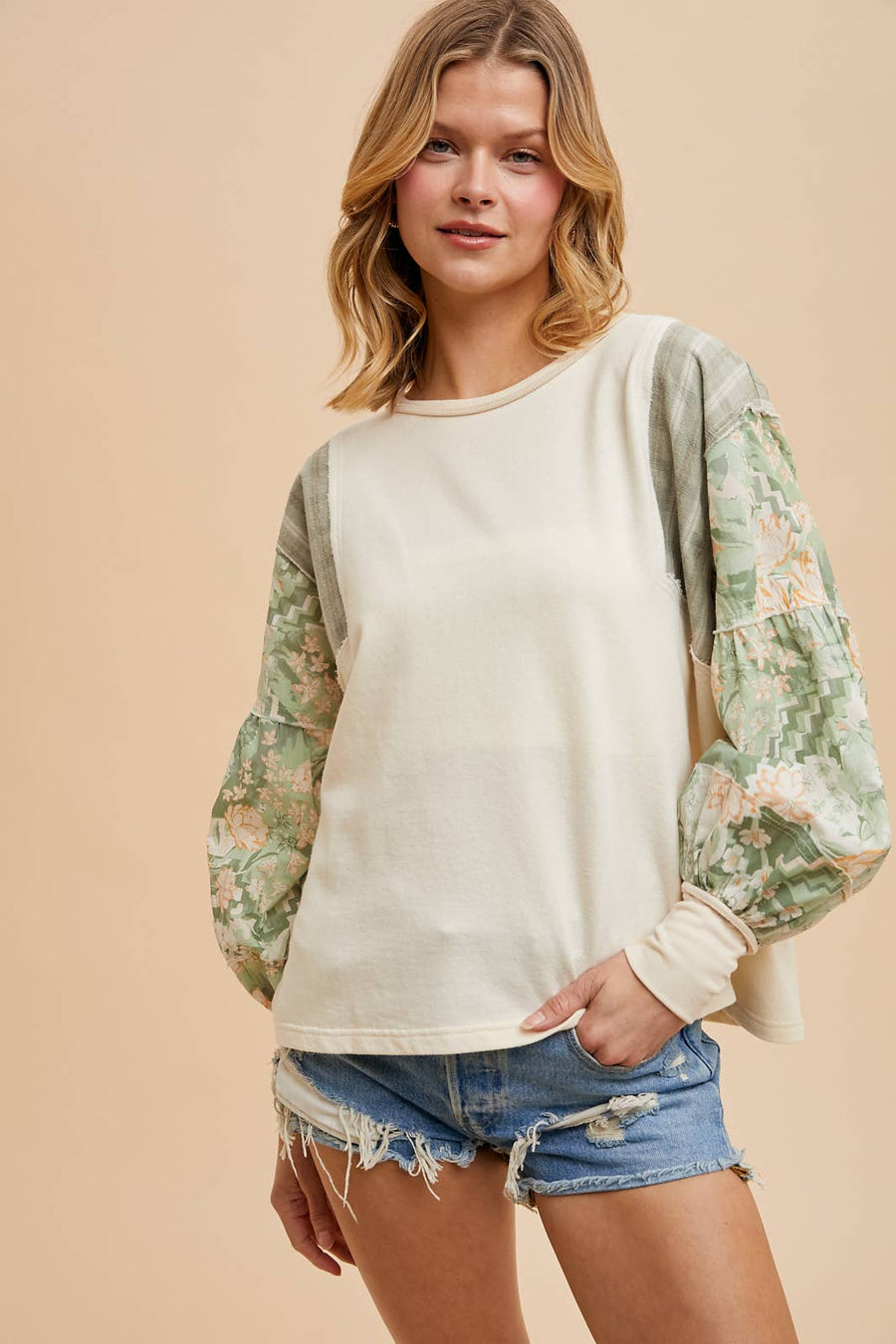French Terry Spliced Top