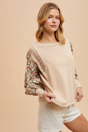 French Terry Spliced Top