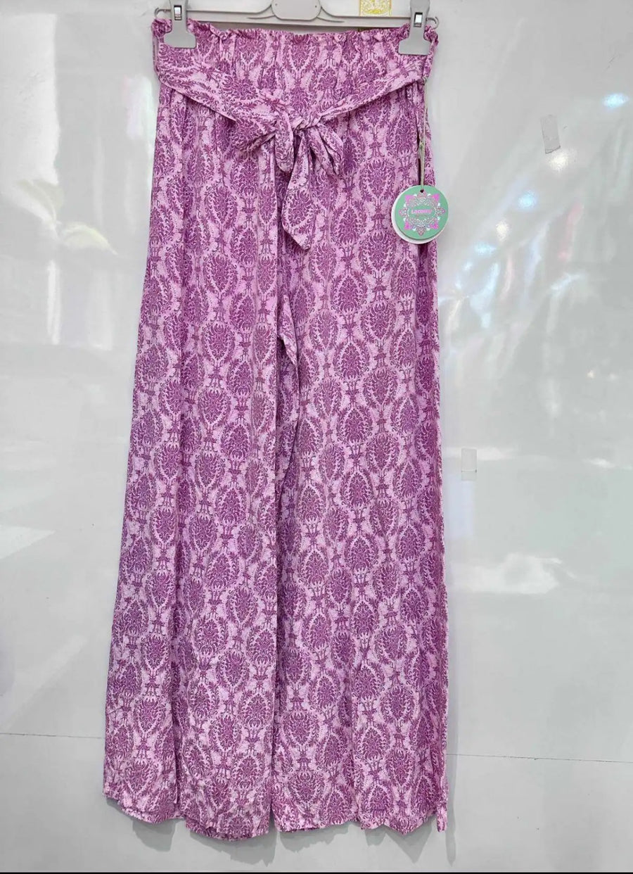 Print wide leg pants