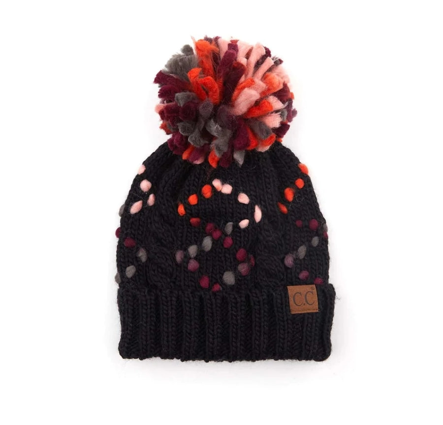 CC Beanie Chunky Yarn Pom