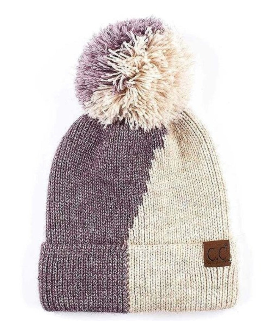 CC Beanie Chunky Yarn Pom