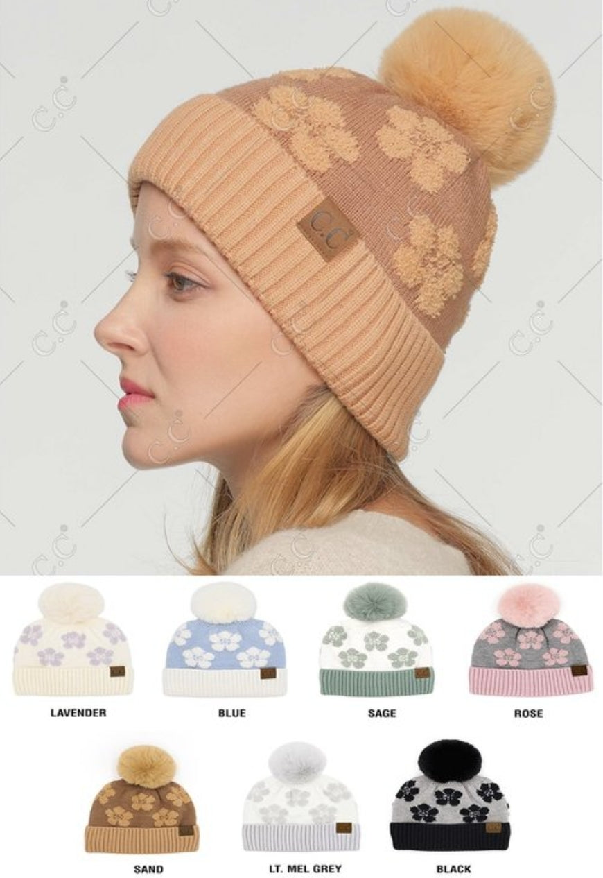 CC Beanie Chunky Yarn Pom
