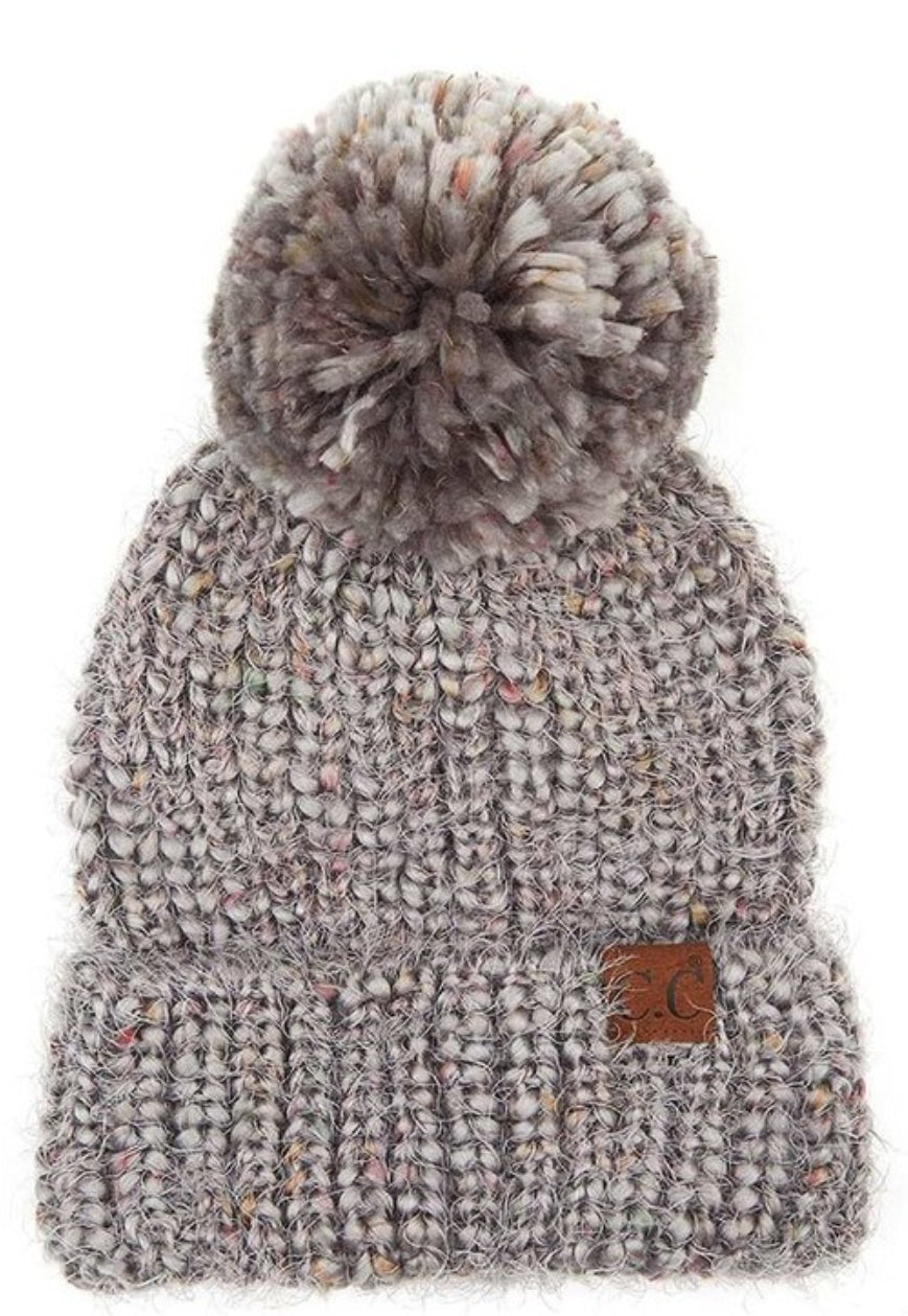 CC Beanie Chunky Yarn Pom