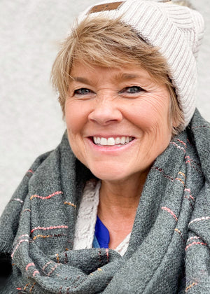 CC Beanies Modern Print w/natural pom